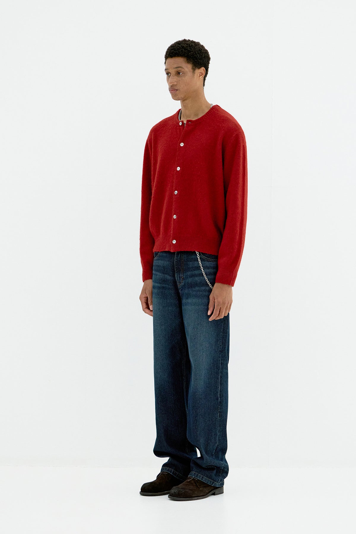 Coor - Raccoon Cropped Round Cardigan (Red) product image 3 | TRAB K-Fashion Australia