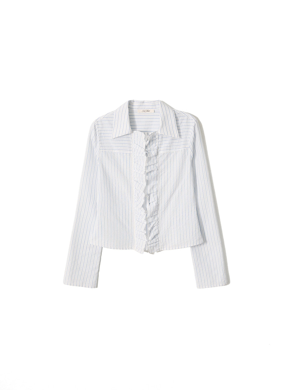 Kijun - Ruffle Detail Shirt (Sky Blue) product image 9 | TRAB K-Fashion Australia
