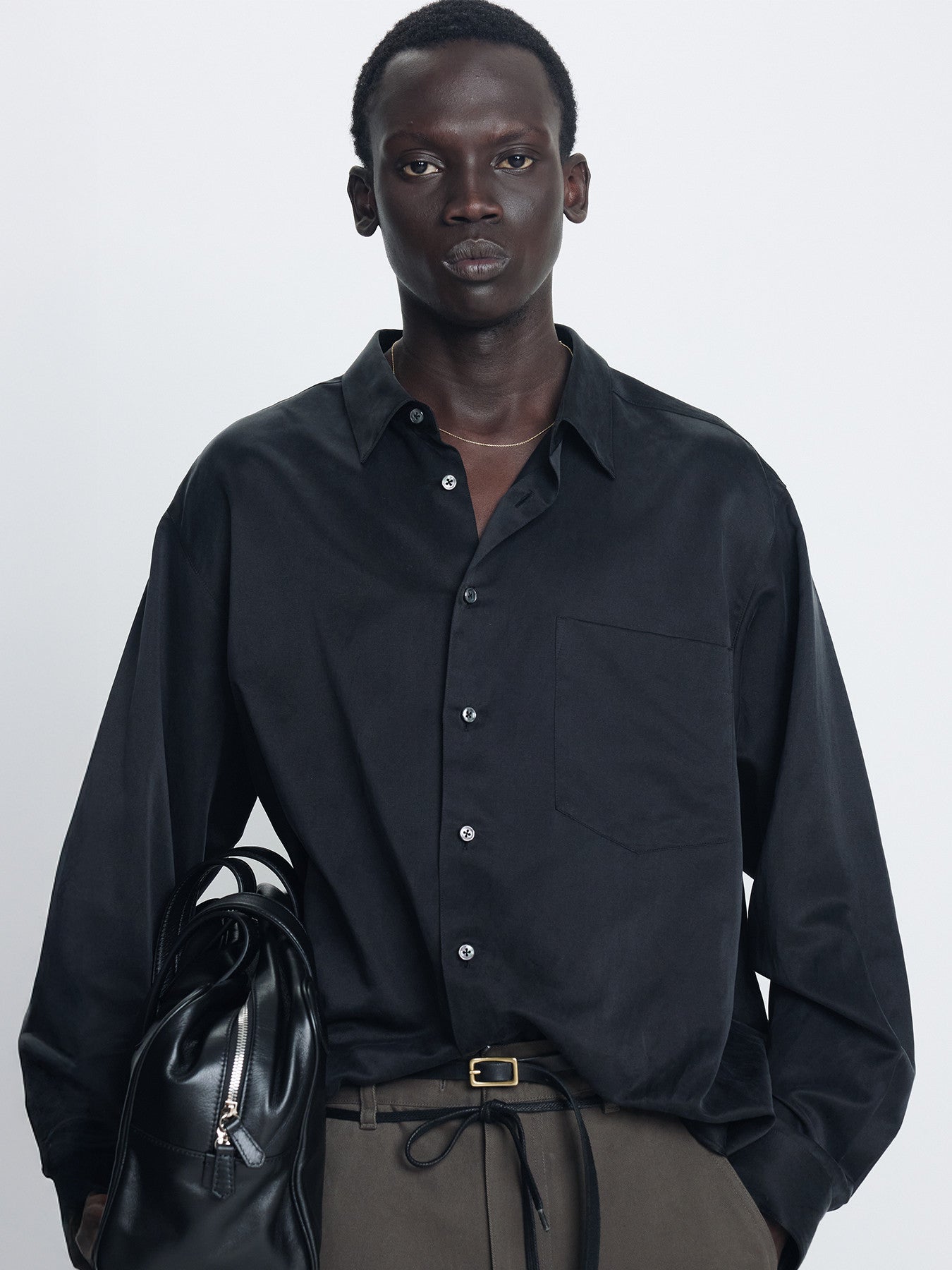 Tonywack - Silk Cotton Essential Shirt (Black) product image 5 | TRAB K-Fashion Australia