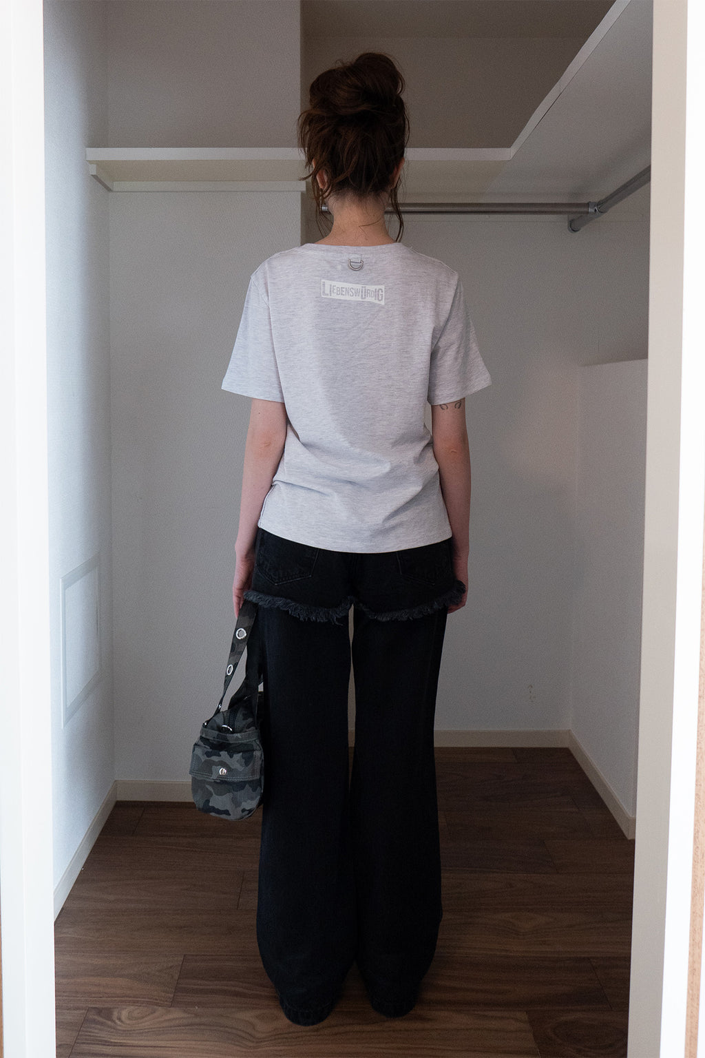 Deinet - Layered Semi Bootscut Denim Pants (Black) product image 3 | TRAB K-Fashion Australia