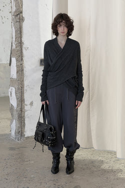 Deinet - Fluid Knit Drape Cardigan (Charcoal) product image 1 | TRAB K-Fashion Australia