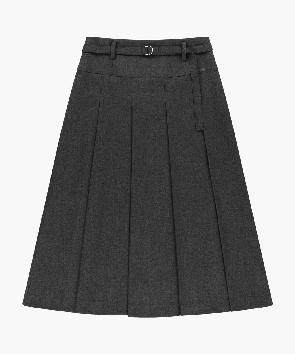 Marithe & Francois Girbaud - Belted Pleats Midi Skirt (Charcoal) product image 6 | TRAB K-Fashion Australia