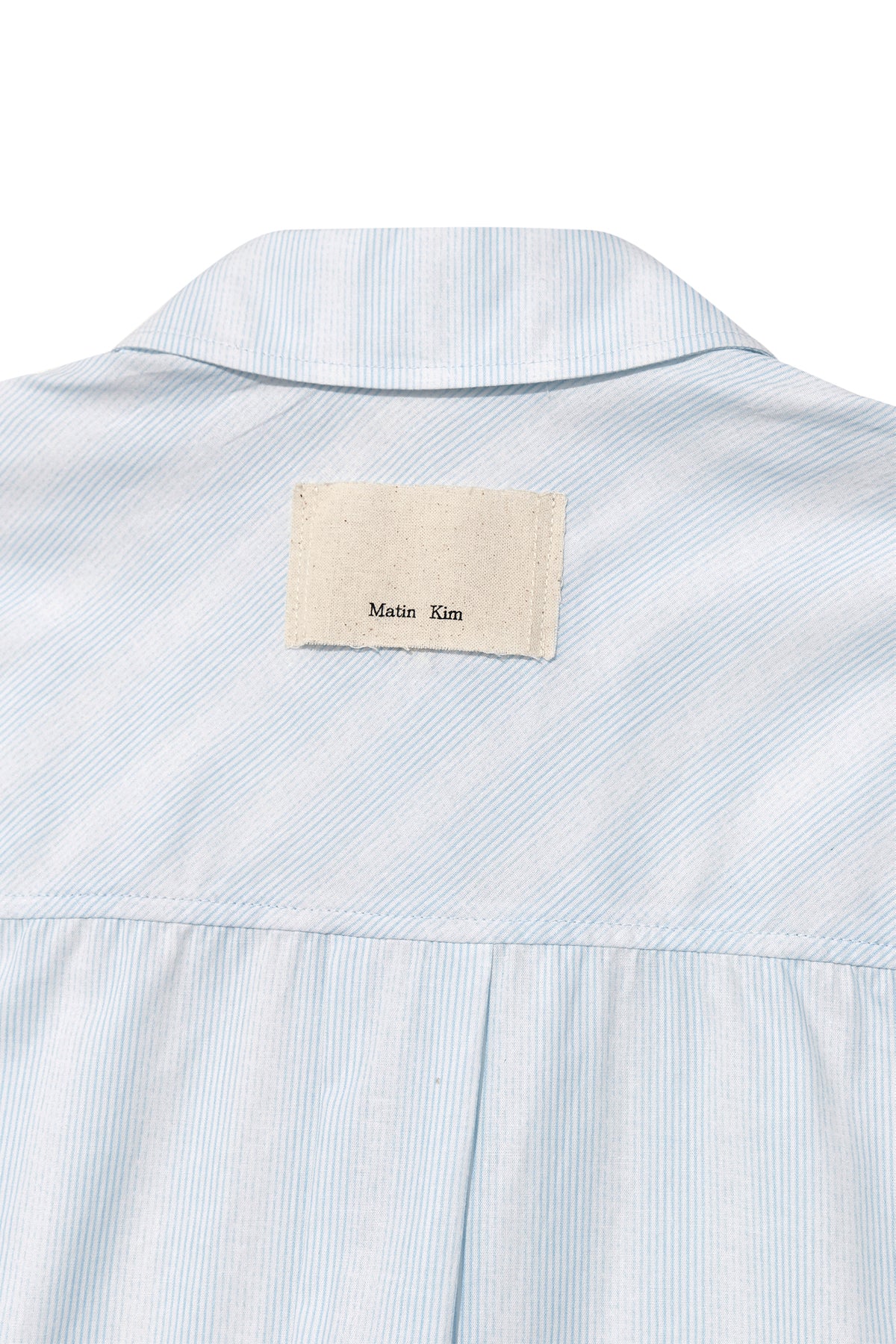 Matin Kim - Cuffs Button Point Stripe Shirt (Light Blue) product image 5 | TRAB K-Fashion Australia