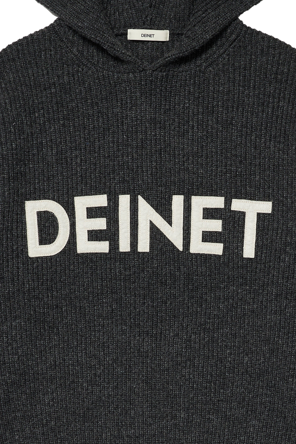 Deinet - Basic Logo Knit Hoodie (Charcoal) product image 10 | TRAB K-Fashion Australia