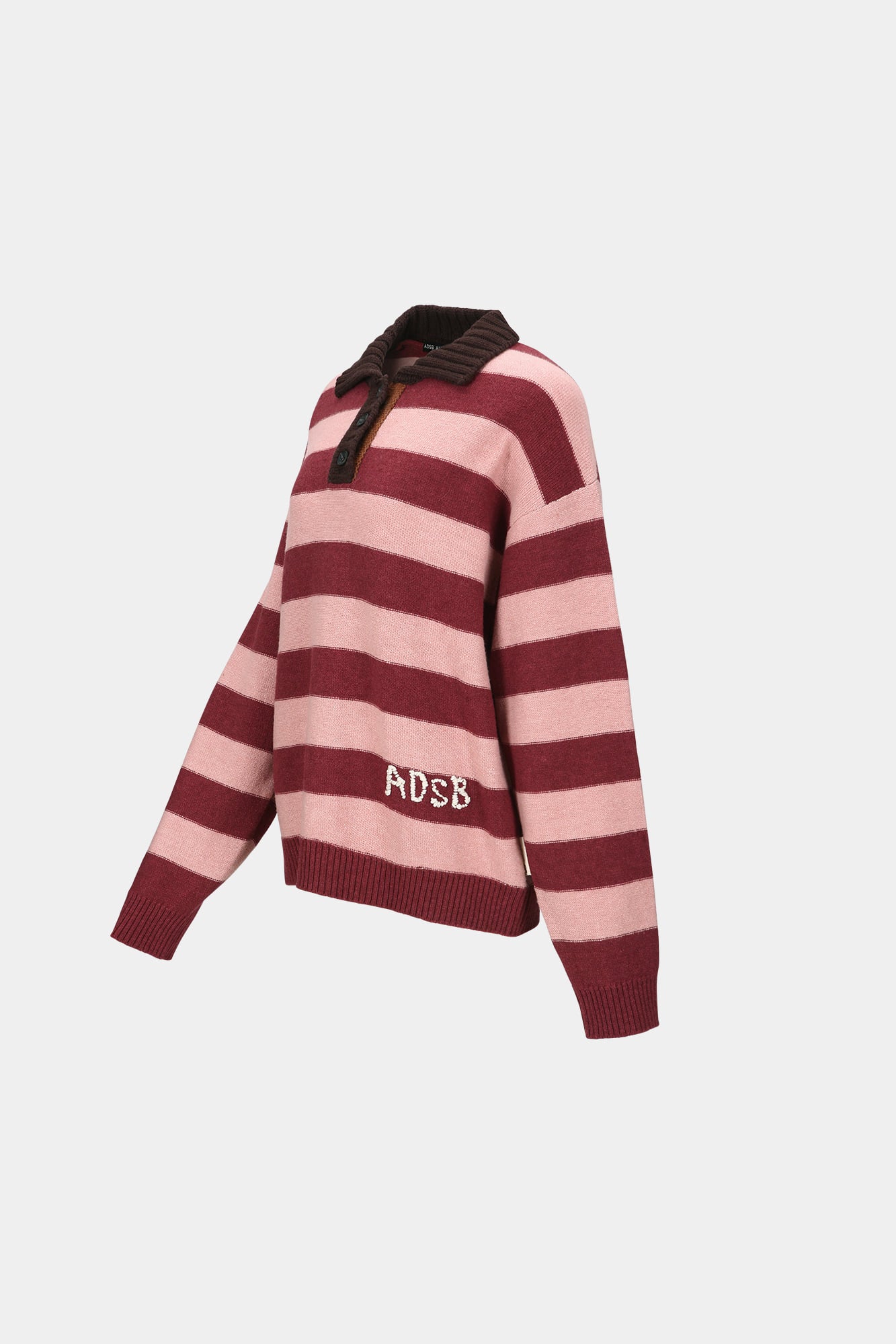 Andersson Bell - Loose-Fit Stripe Collar Sweater (Pink/Red Wine) product image 7 | TRAB K-Fashion Australia