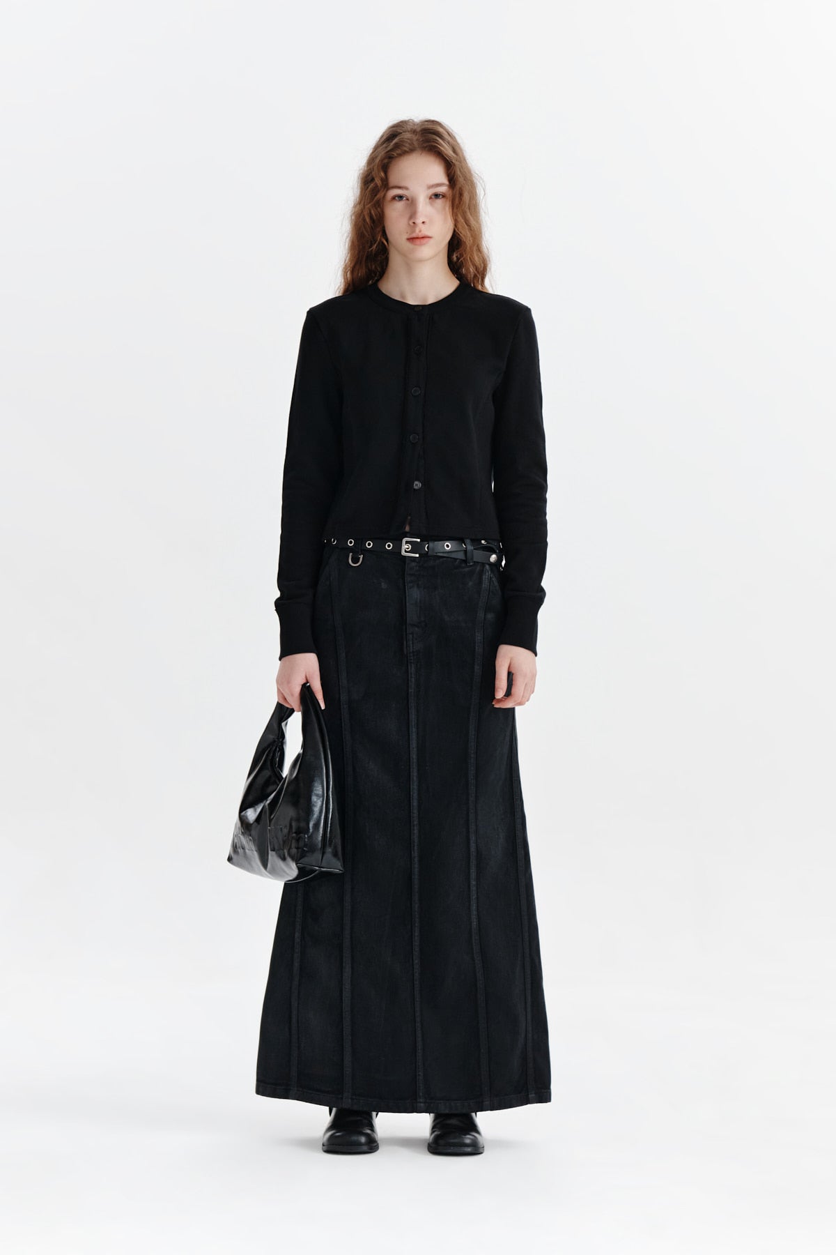 Matin Kim - Wax Coating Denim Skirt (Black) product image 10 | TRAB K-Fashion Australia