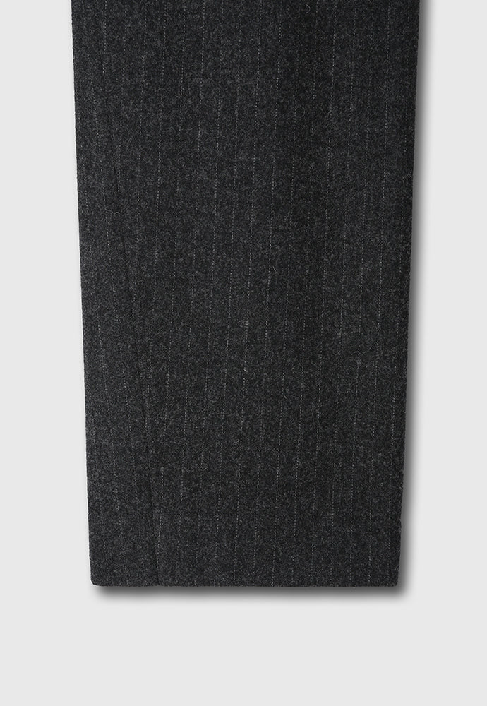 Tonywack - Striped Wool Double-Pleats Wide Trousers (Dark Grey Pinstripe) product image 13 | TRAB K-Fashion Australia
