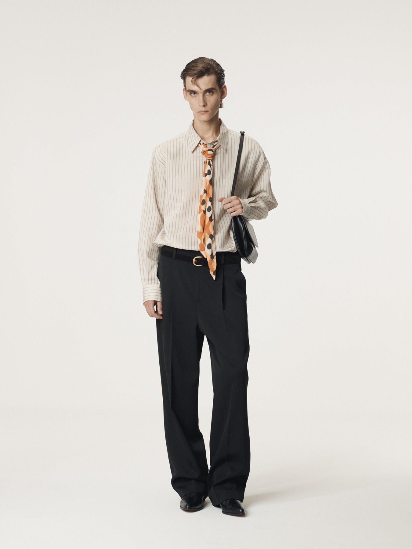 Recto - Lea Stripe Shirt (Pale Beige) product image 1 | TRAB K-Fashion Australia