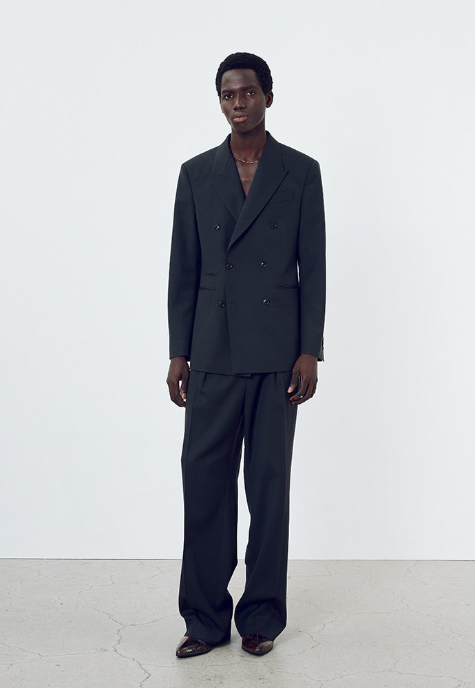 Tonywack - Wool Twill Double-Breasted Tailored Blazer (Carbon Grey) product image 4 | TRAB K-Fashion Australia