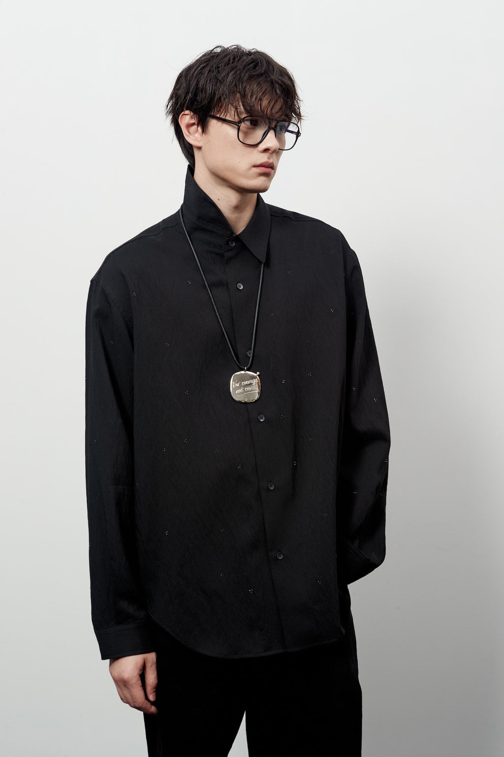 Stu - Crystal Stripe Shirt (Black) product image 12 | TRAB K-Fashion Australia