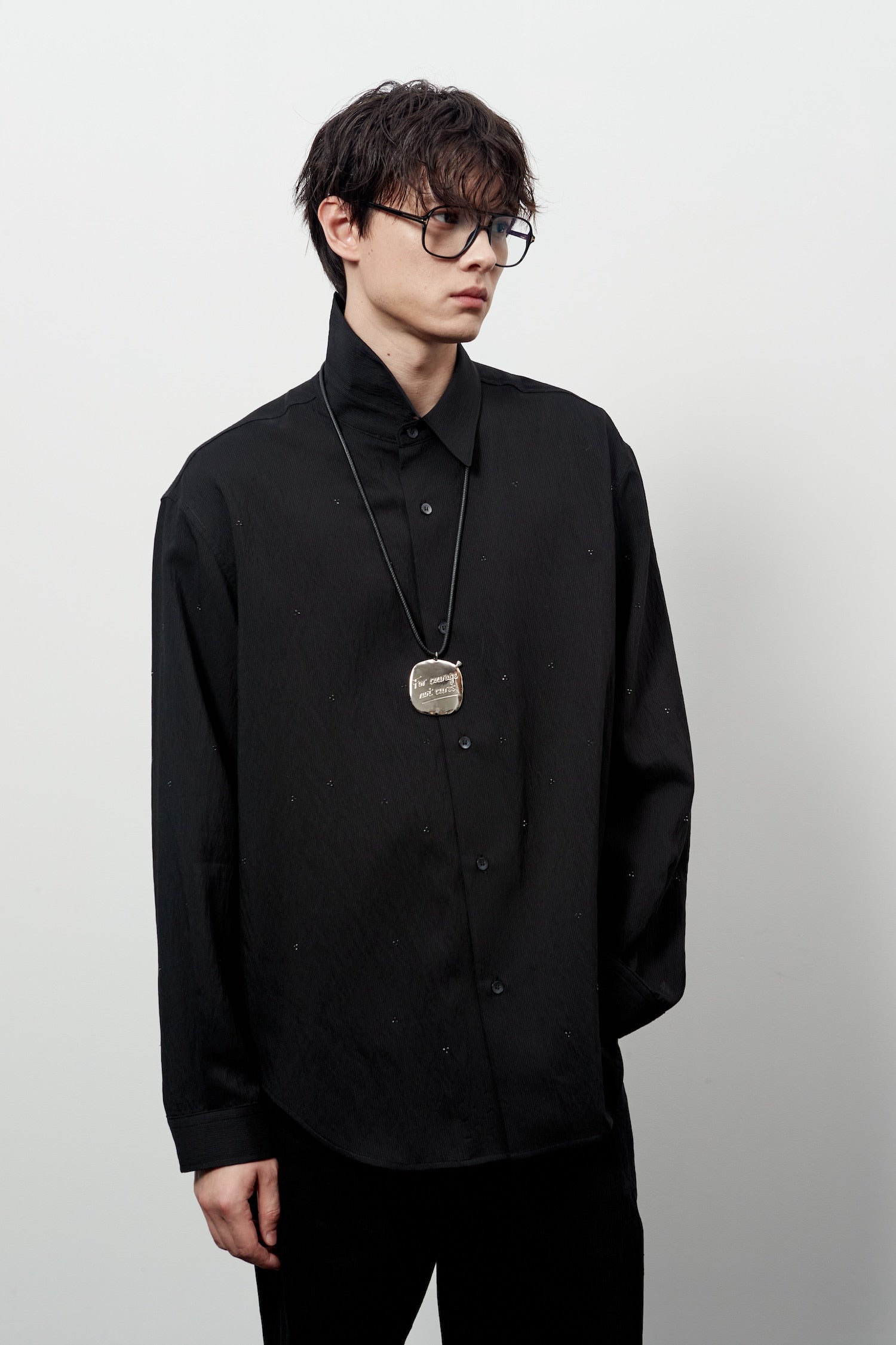 Stu - Crystal Stripe Shirt (Black) product image 12 | TRAB K-Fashion Australia
