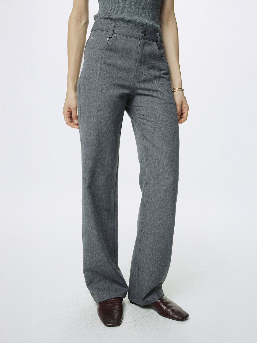 Tonywack - Wool 5 Pocket Straight Pants (Light Grey) product image 3 | TRAB K-Fashion Australia
