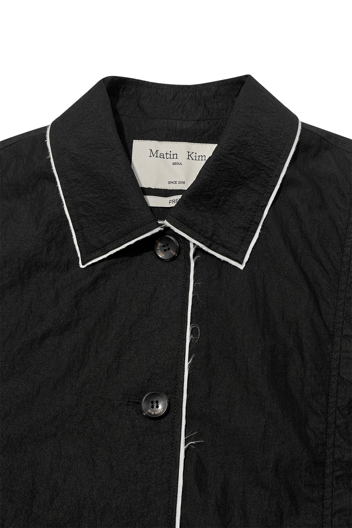 Matin Kim - Back Logo Point Nylon Long Coat (Black) product image 3 | TRAB K-Fashion Australia