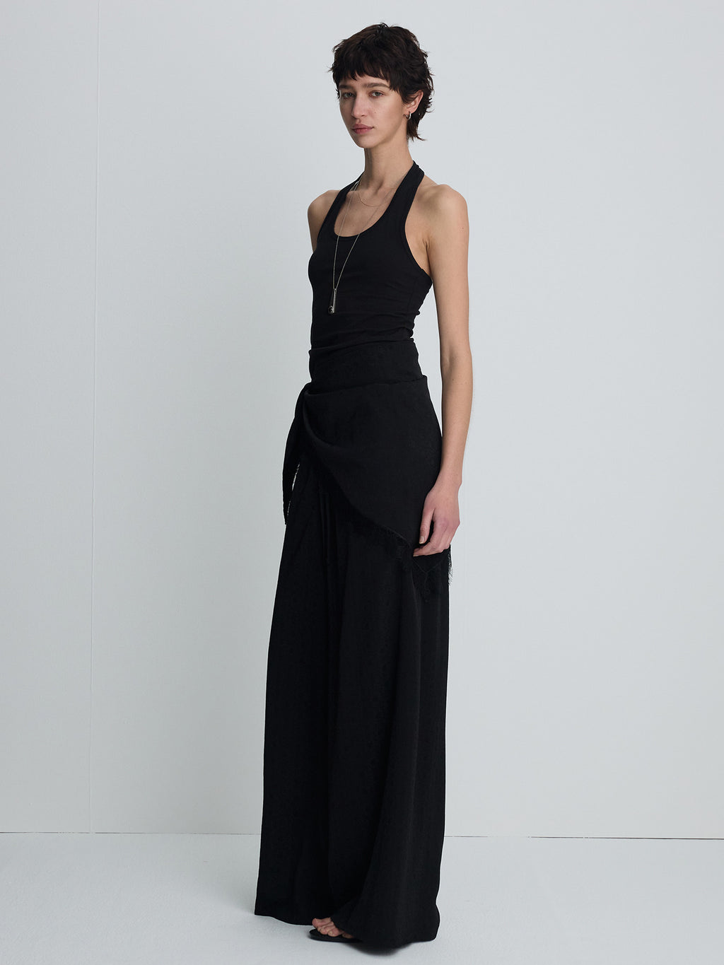 Tonywack - Jacquard Wrap Loose Fit Pants (Black) product image 2 | TRAB K-Fashion Australia