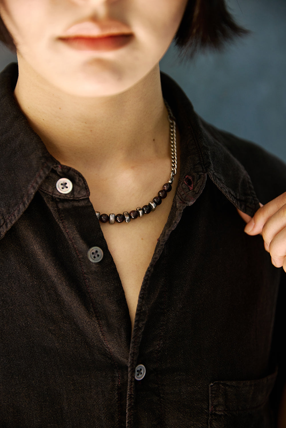 Hatchingroom - Gem Stone 2Way Necklace Garnet (OC) product image 10 | TRAB K-Fashion Australia