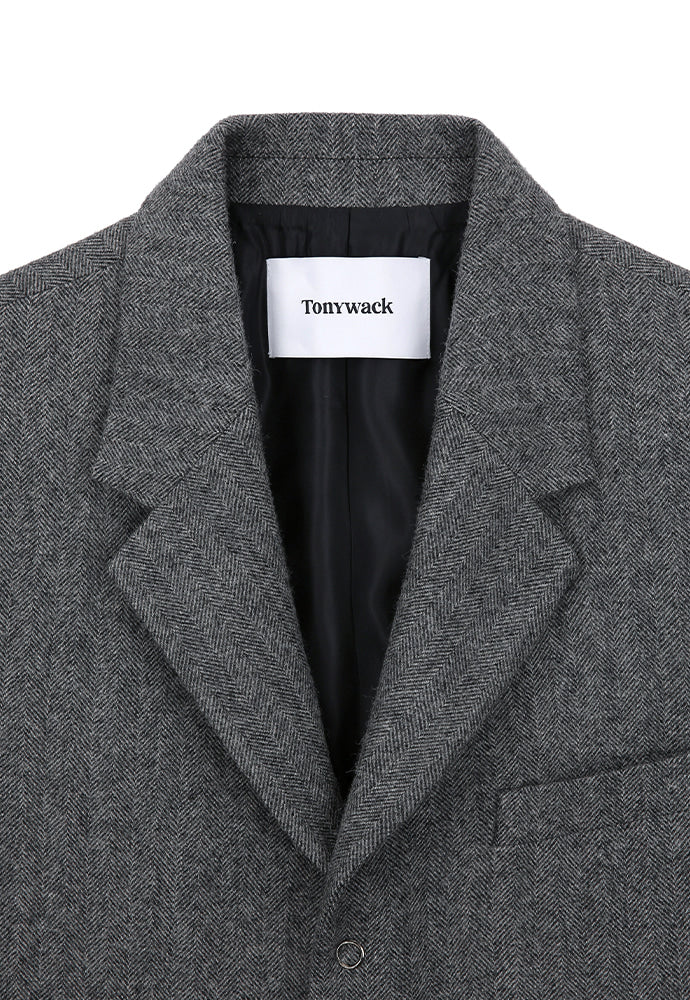 Tonywack - Ring Snap Blazer (Grey Herringbone) product image 10 | TRAB K-Fashion Australia