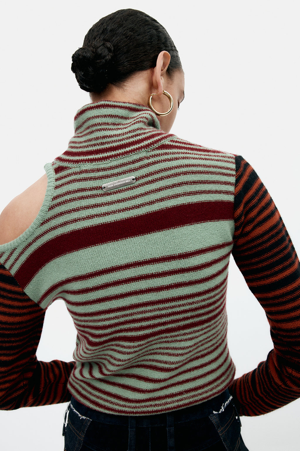 Andersson Bell - Elodie Multi Stripe Cut-Out Top (Green) product image 6 | TRAB K-Fashion Australia