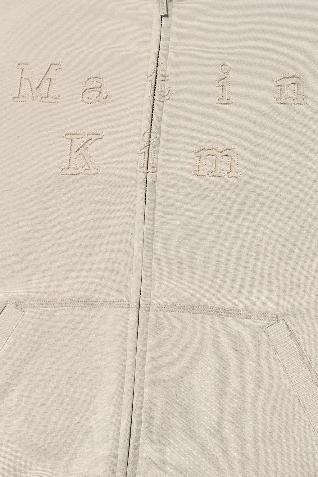 Matin Kim - Applique Cutted Logo Hoody Zip Up (Beige) product image 4 | TRAB K-Fashion Australia