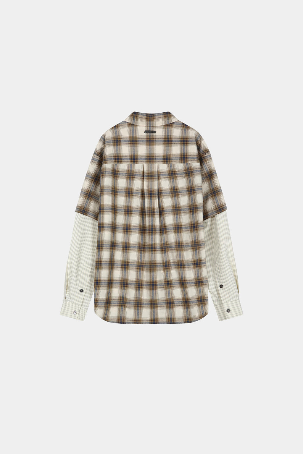 Andersson Bell - Sleeve Layered Check Shirt (Ivory Stripe) product image 7 | TRAB K-Fashion Australia