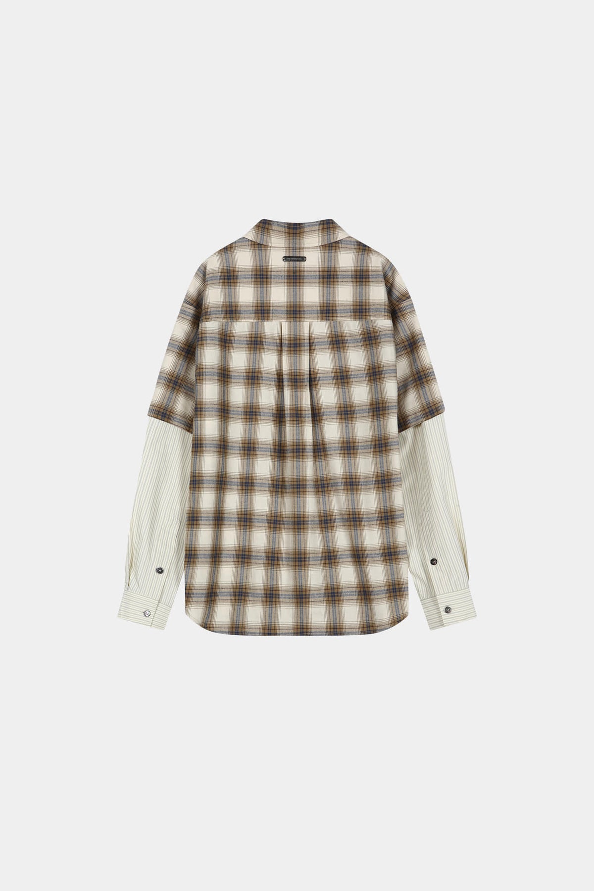 Andersson Bell - Sleeve Layered Check Shirt (Ivory Stripe) product image 7 | TRAB K-Fashion Australia