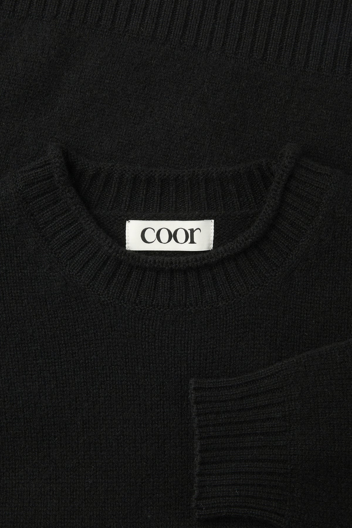 Coor - Wool Cropped Pocket Crewneck Sweater (Black) product image 5 | TRAB K-Fashion Australia