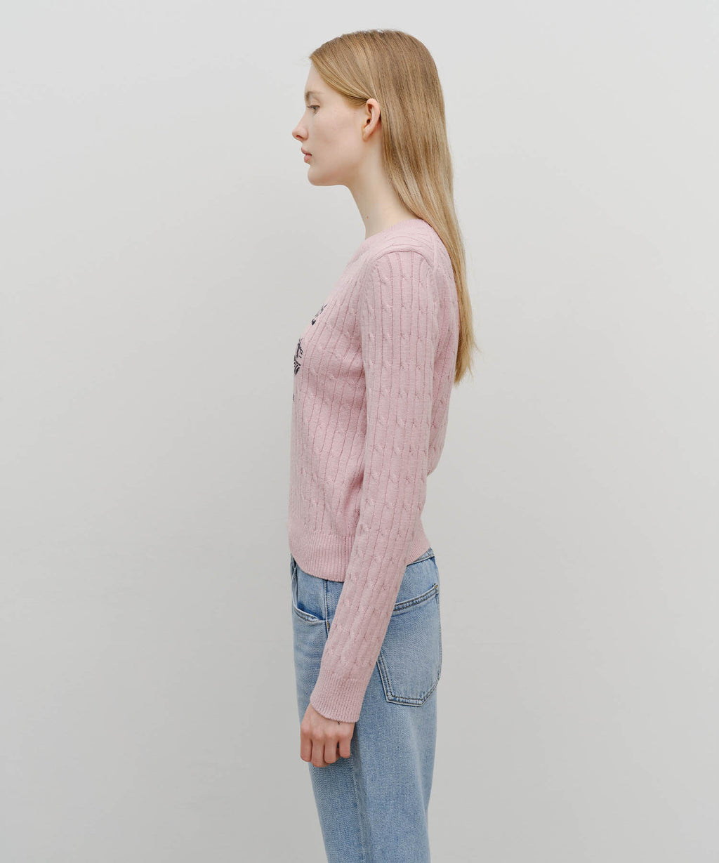 Marithe & Francois Girbaud - Vineyard Cable Knit Pullover (Pink) product image 2 | TRAB K-Fashion Australia