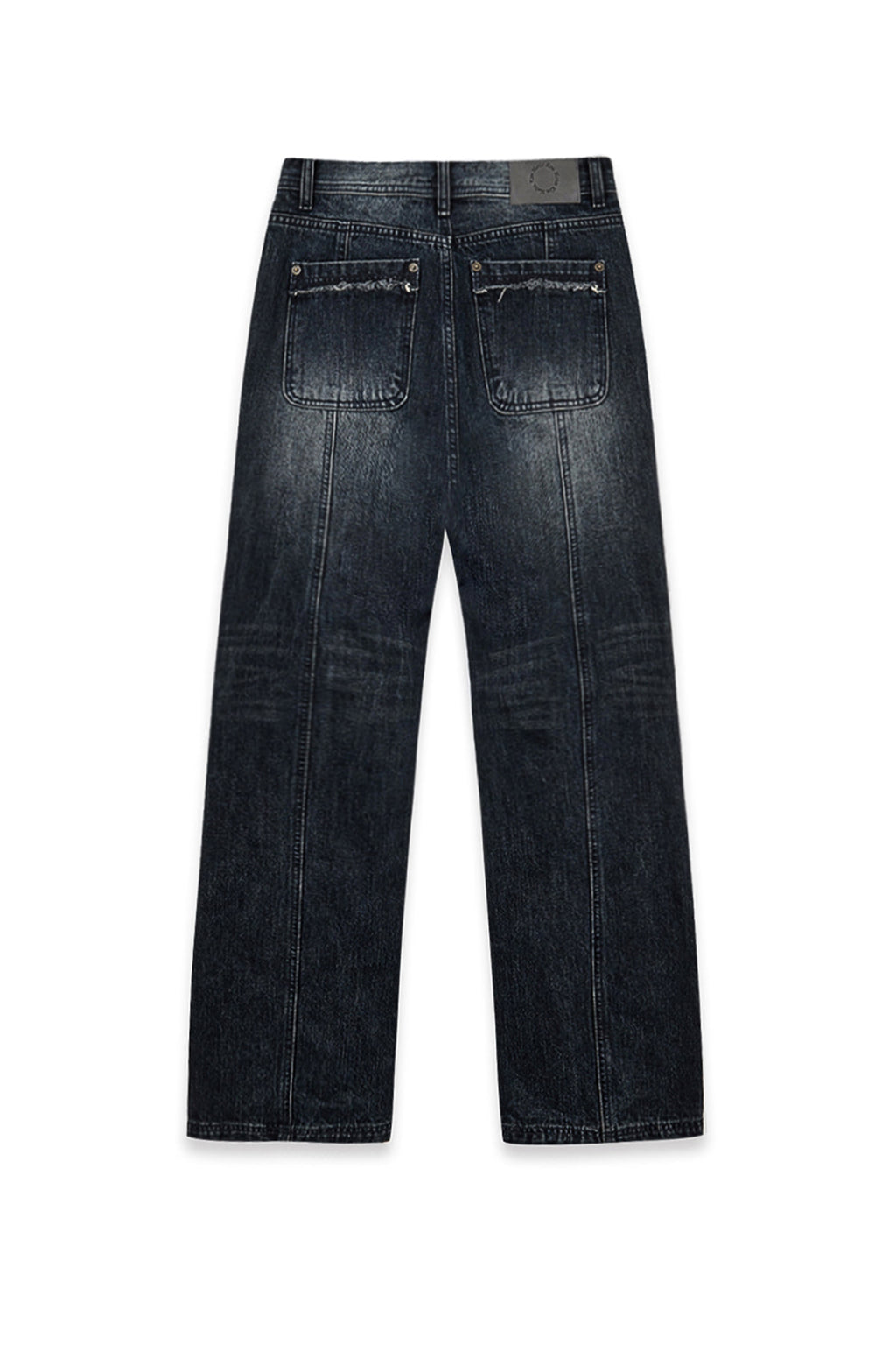 Matin Kim - Semi Boots Cut Washed Denim Pants (Navy) product image 2 | TRAB K-Fashion Australia