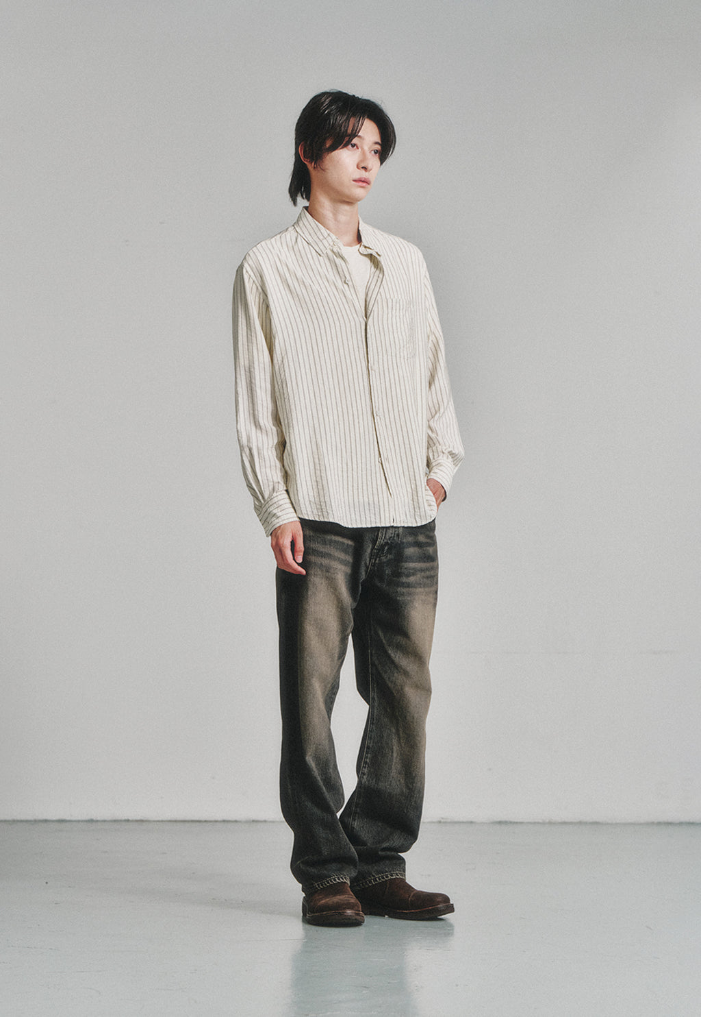 Art if acts - Selvedge 5P Denim Pants (Faded Black) product image 3 | TRAB K-Fashion Australia