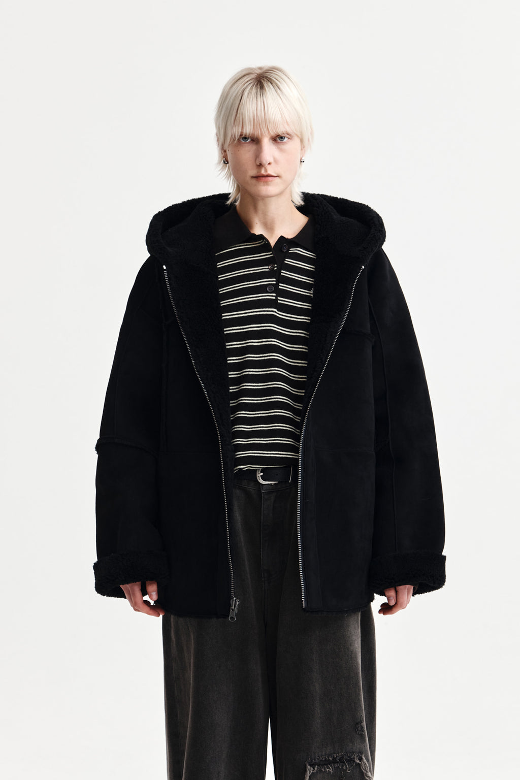 Matin Kim - Reversible Hoody Mustang (Black) product image 5 | TRAB K-Fashion Australia