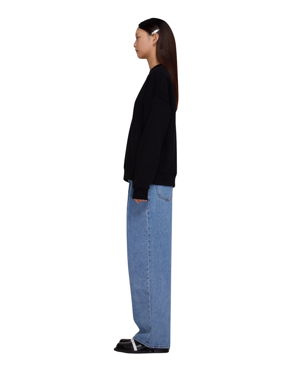 Kimhe Kim - Heart Embroidered Sweatshirt (Black) product image 3 | TRAB K-Fashion Australia
