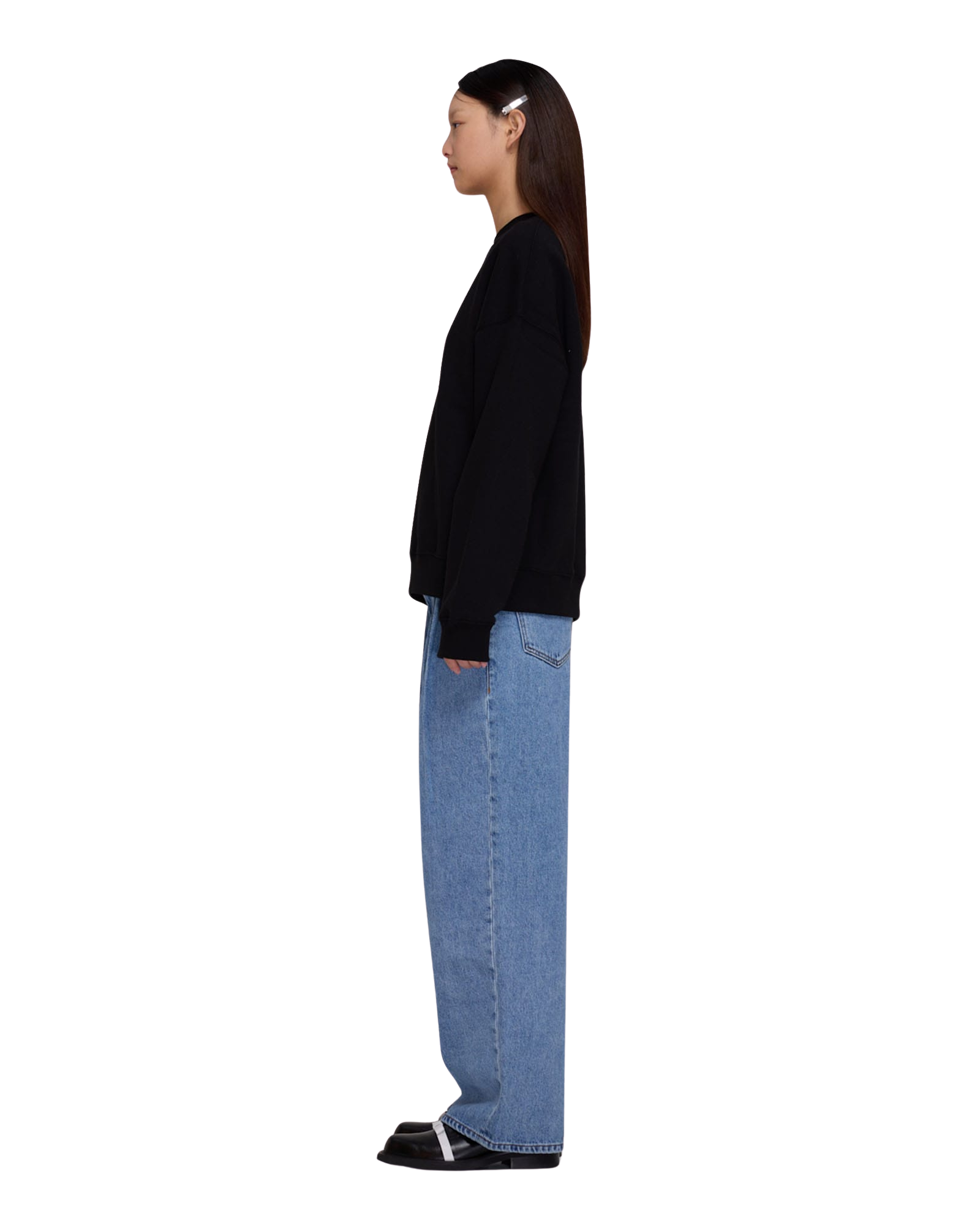Kimhe Kim - Heart Embroidered Sweatshirt (Black) product image 3 | TRAB K-Fashion Australia