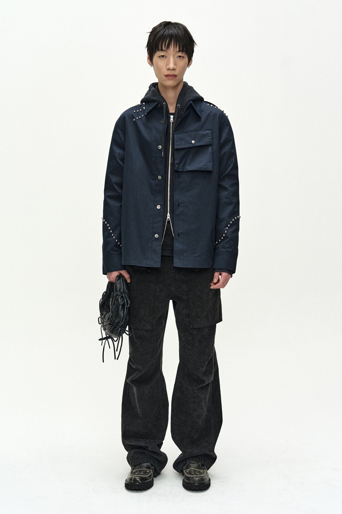 Andersson Bell - Roghen Studded Shirt (Dark Navy) product image 1 | TRAB K-Fashion Australia