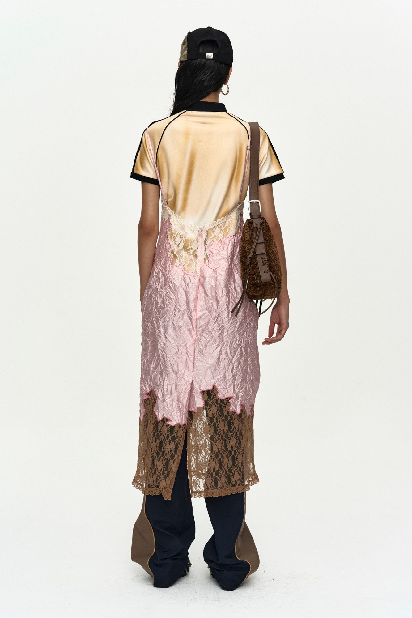 Andersson Bell - Embroidery Lace Dress (Pink/Brown) product image 7 | TRAB K-Fashion Australia