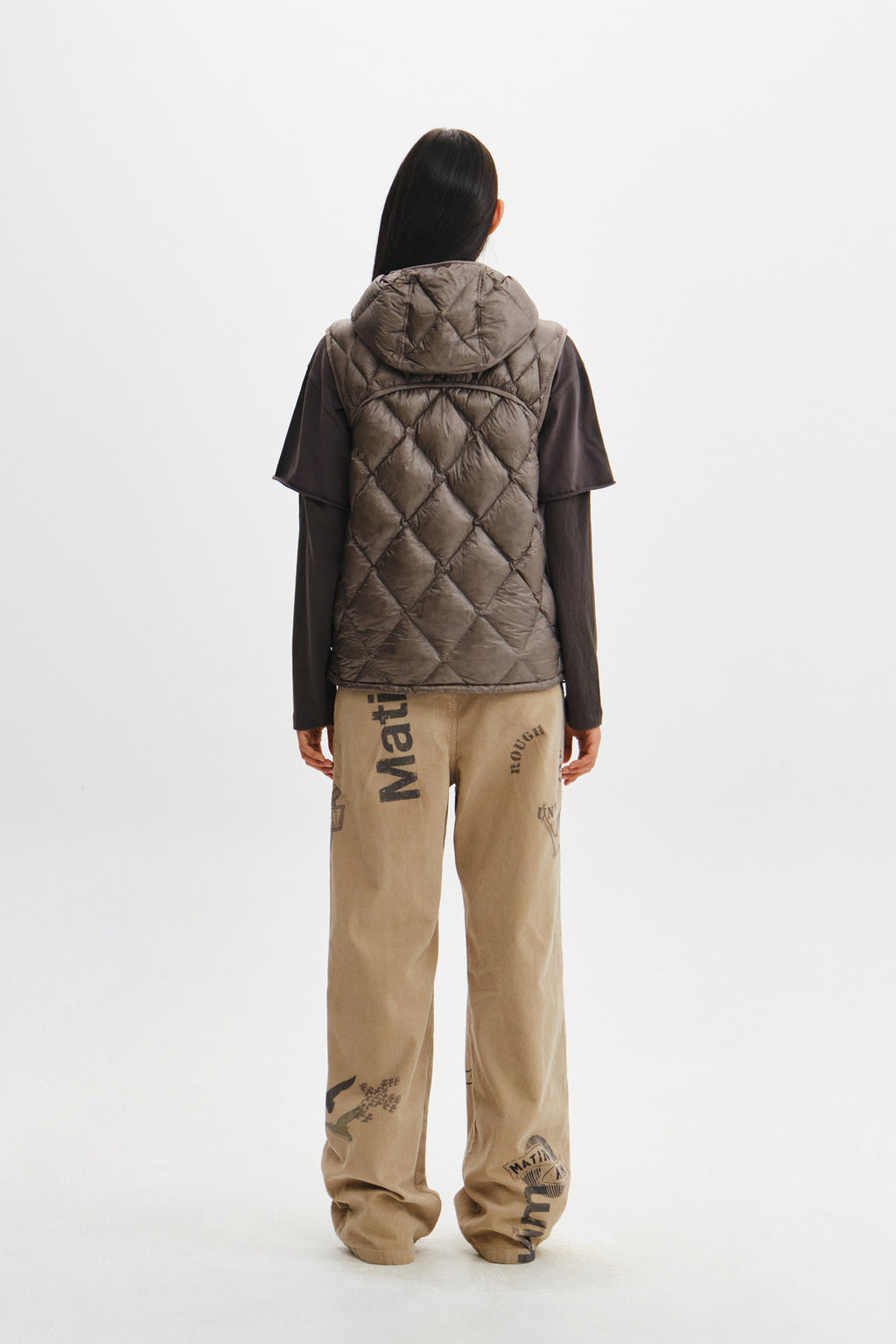 Matin Kim - Mix Quilted Light Down Vest (Grey) product image 10 | TRAB K-Fashion Australia