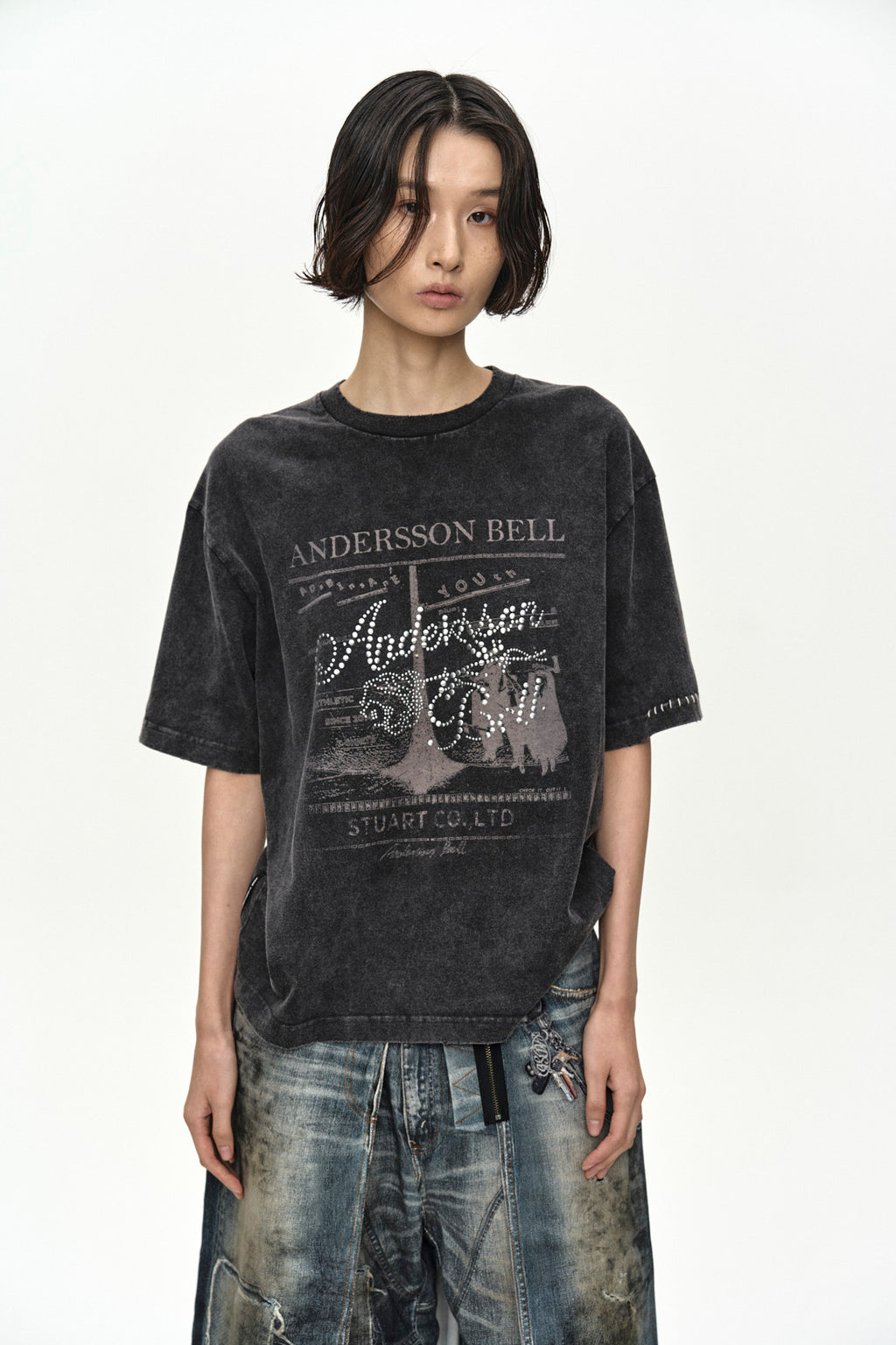 Andersson Bell - Rosie Hot-Fix Printed T-Shirt (Charcoal) product image 9 | TRAB K-Fashion Australia