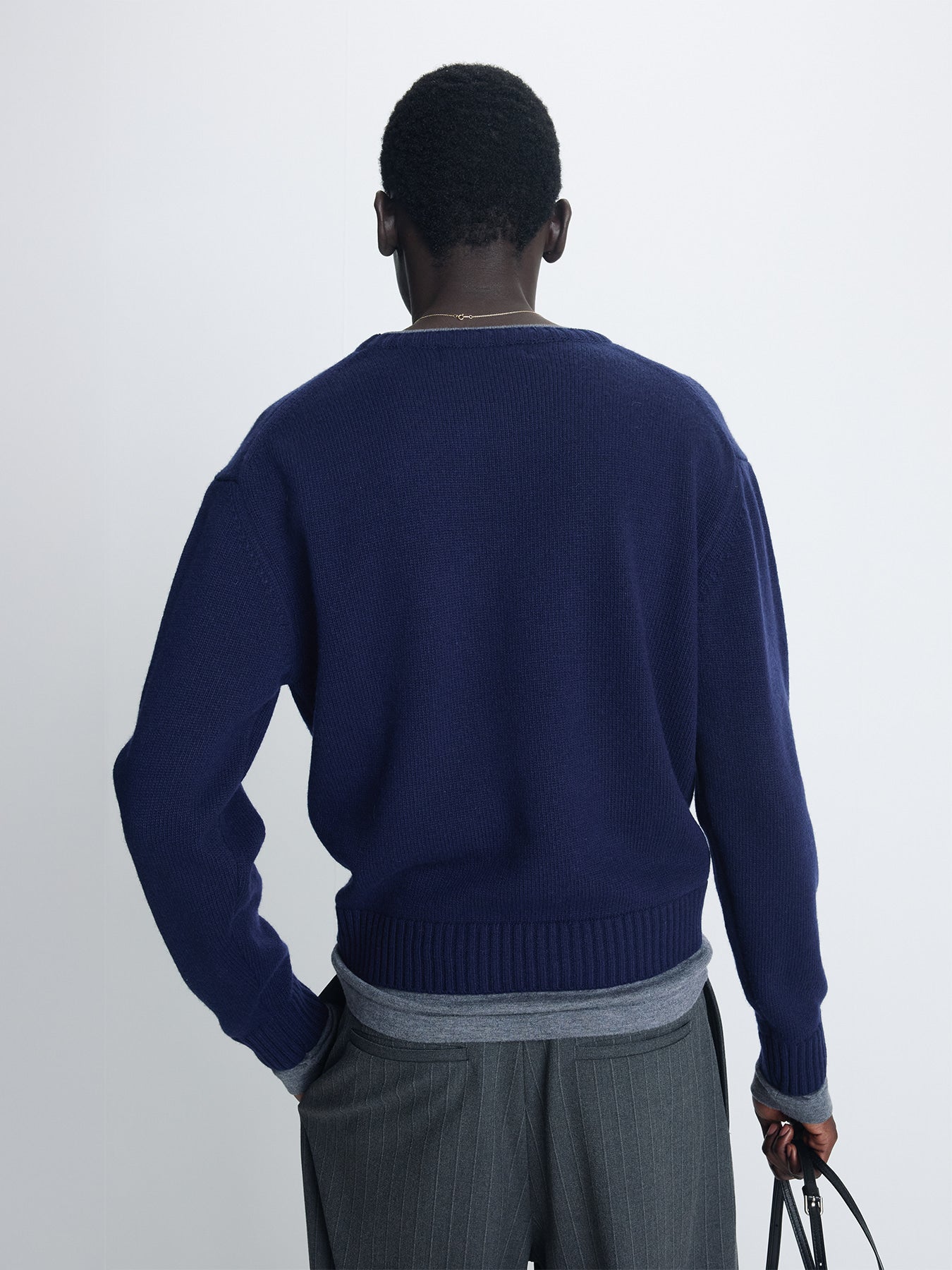 Tonywack - Wool And Cashmere Layered Knit (Navy/Grey) product image 7 | TRAB K-Fashion Australia