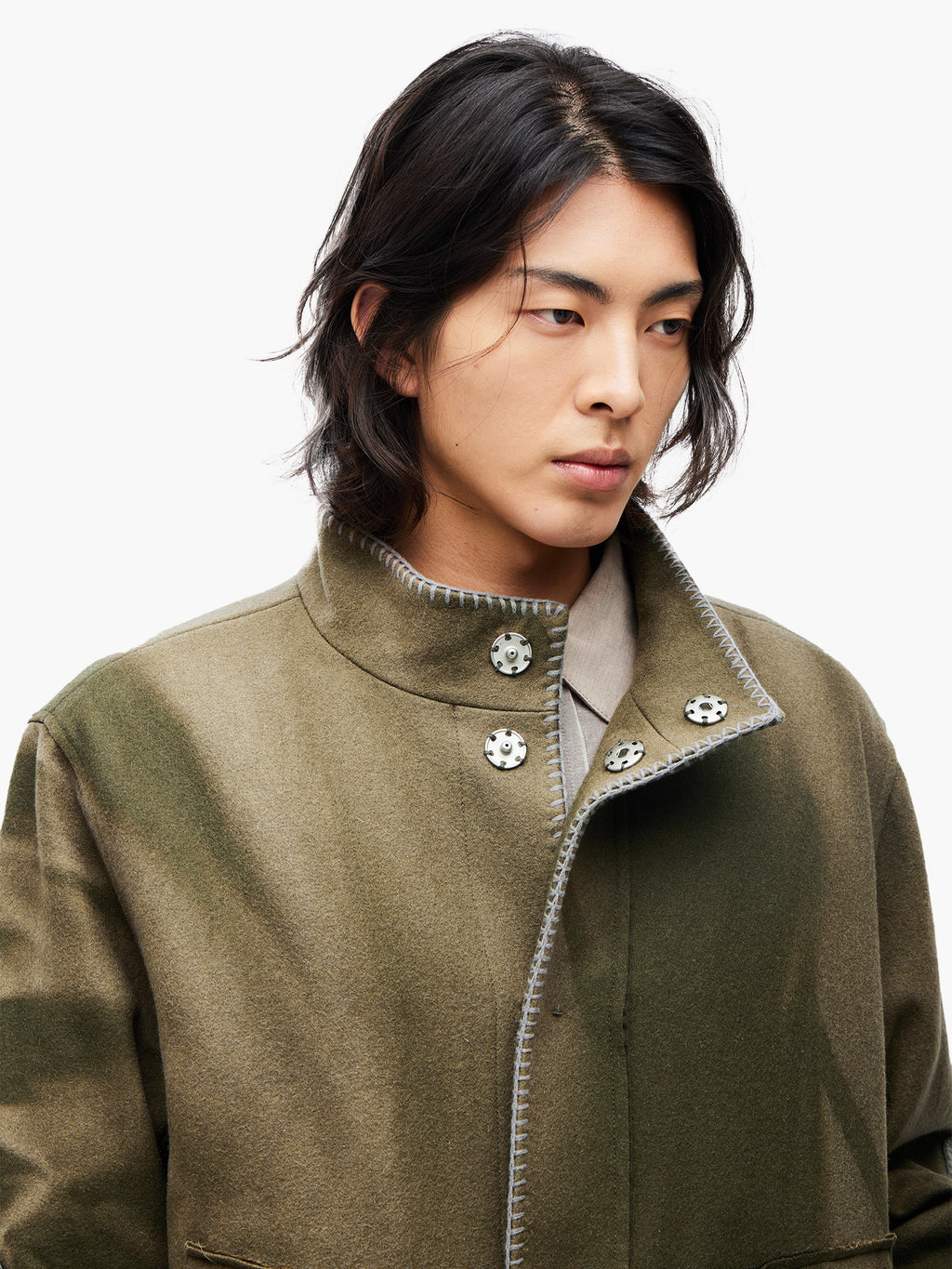 Jiyong Kim - Sun-Bleached Blanket Jacket (Green) product image 6 | TRAB K-Fashion Australia