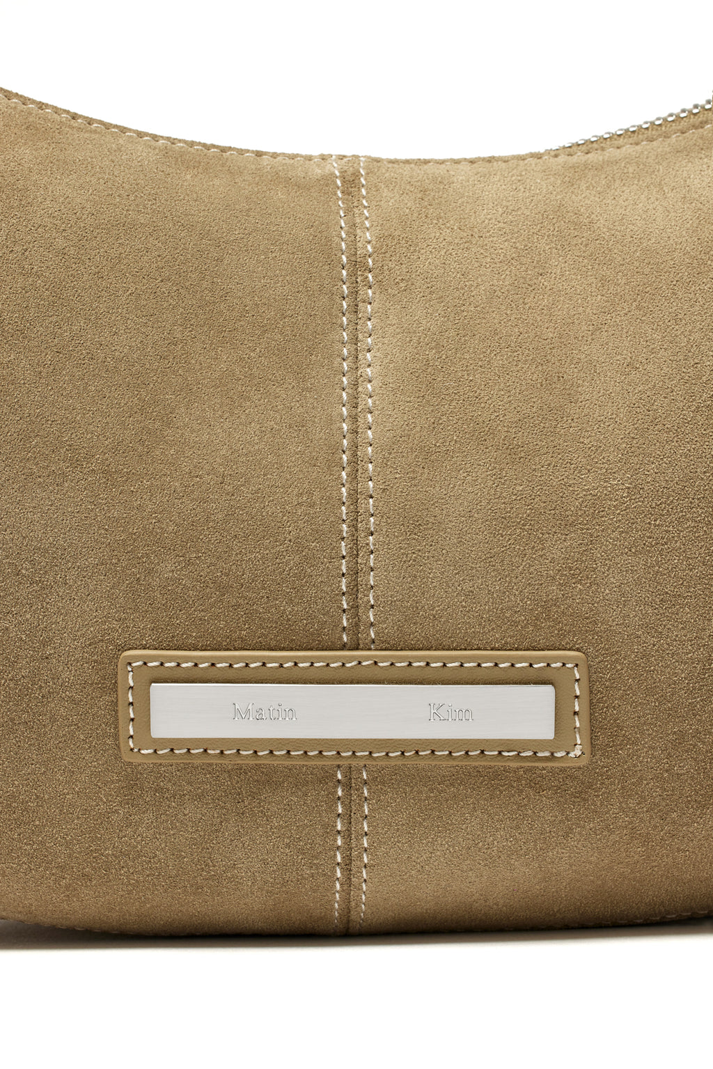 Matin Kim - Half Moon Suede Leather Hobo Bag (Khaki) product image 3 | TRAB K-Fashion Australia