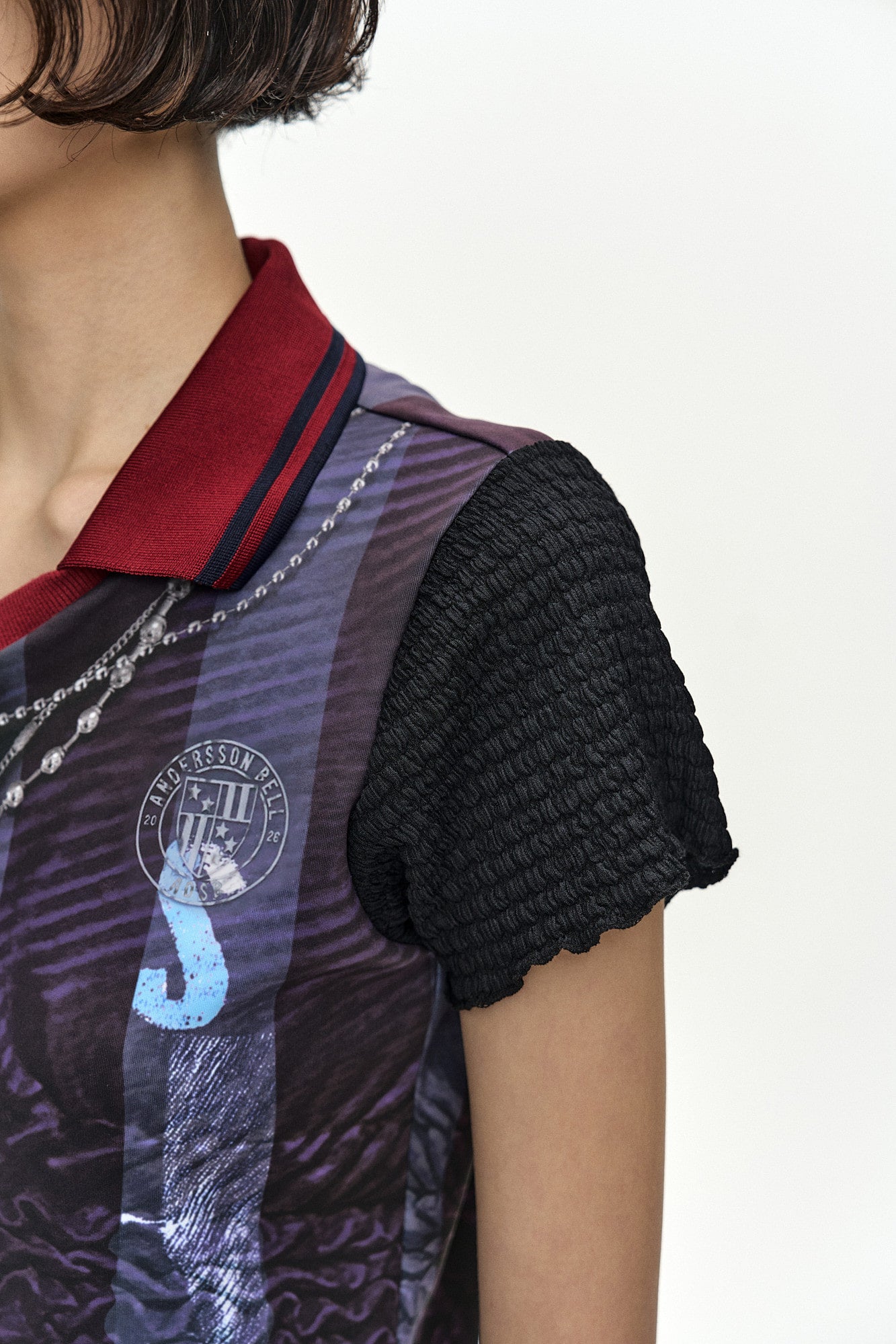 Andersson Bell - Vintage Printed Collar Top (Navy/Wine) product image 7 | TRAB K-Fashion Australia