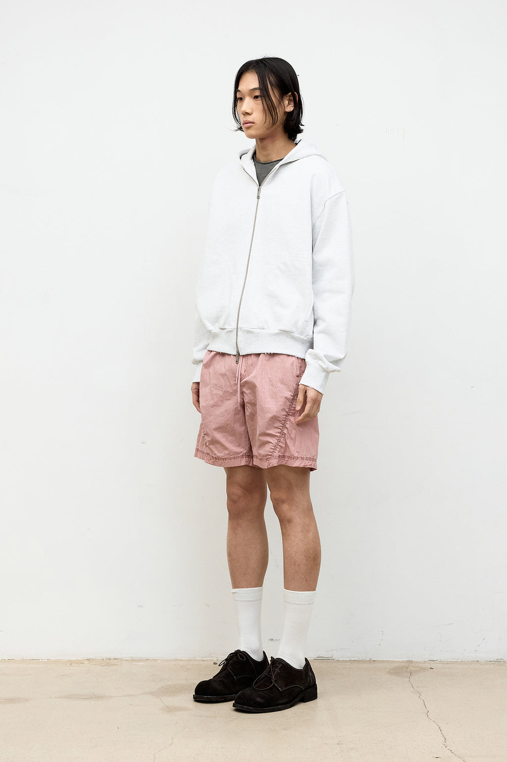 Coor - Damage Point Natural Hooded Zip-Up (Melange Gray) product image 3 | TRAB K-Fashion Australia