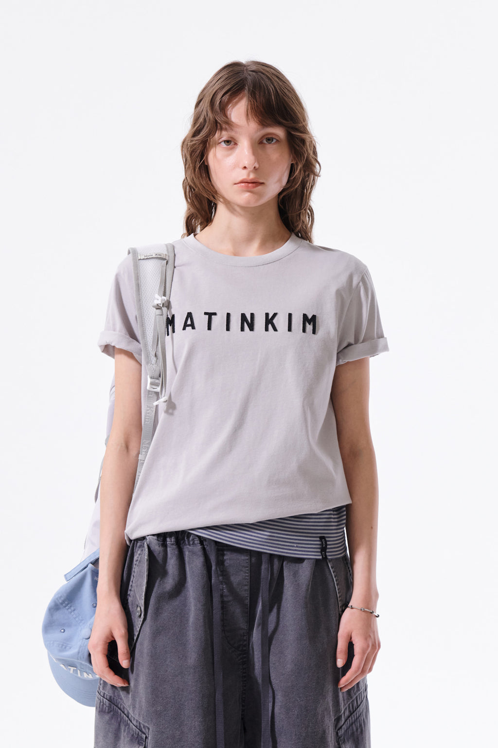 Matin Kim - Applique Felt Logo Top (Grey) product image 5 | TRAB K-Fashion Australia