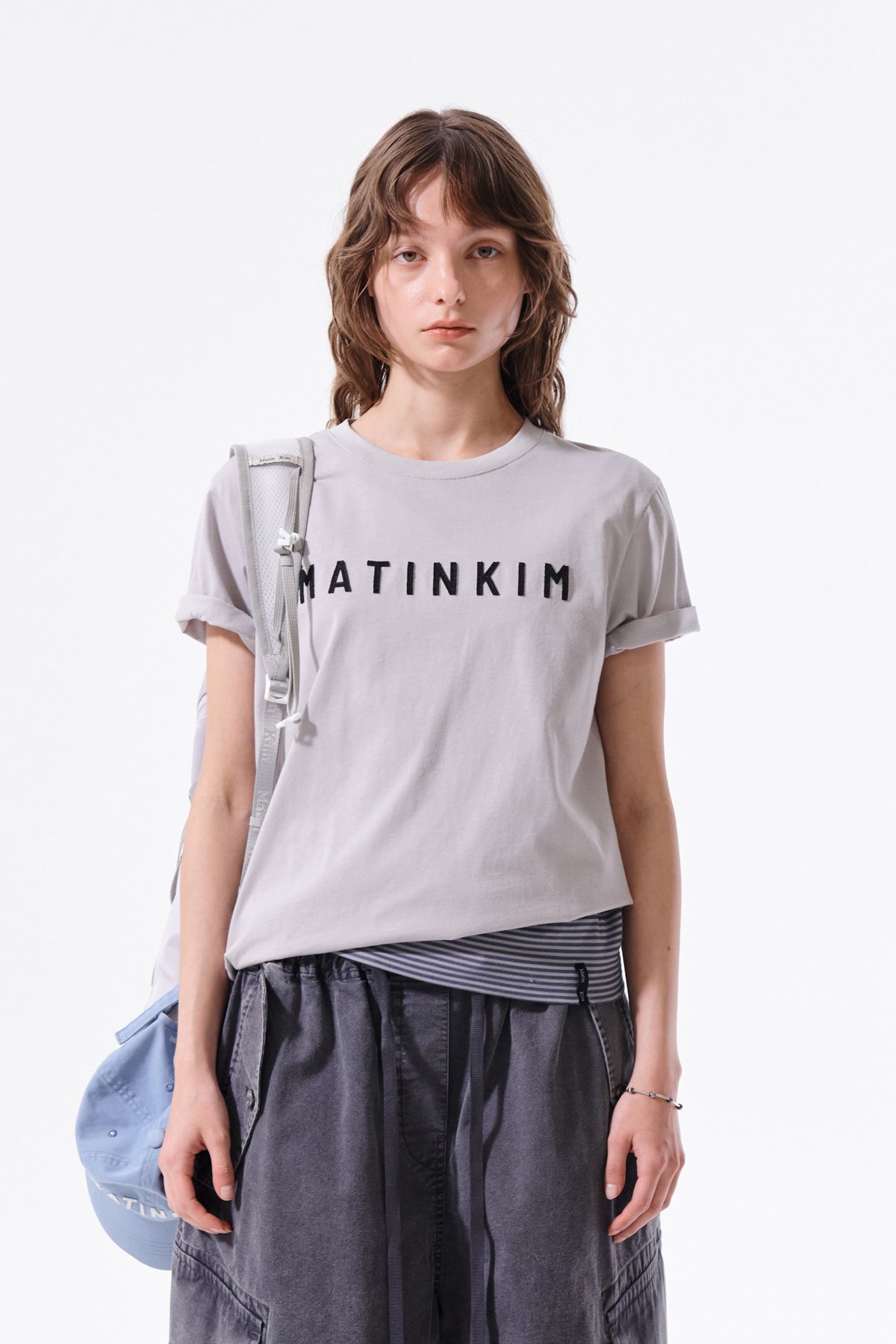 Matin Kim - Applique Felt Logo Top (Grey) product image 5 | TRAB K-Fashion Australia