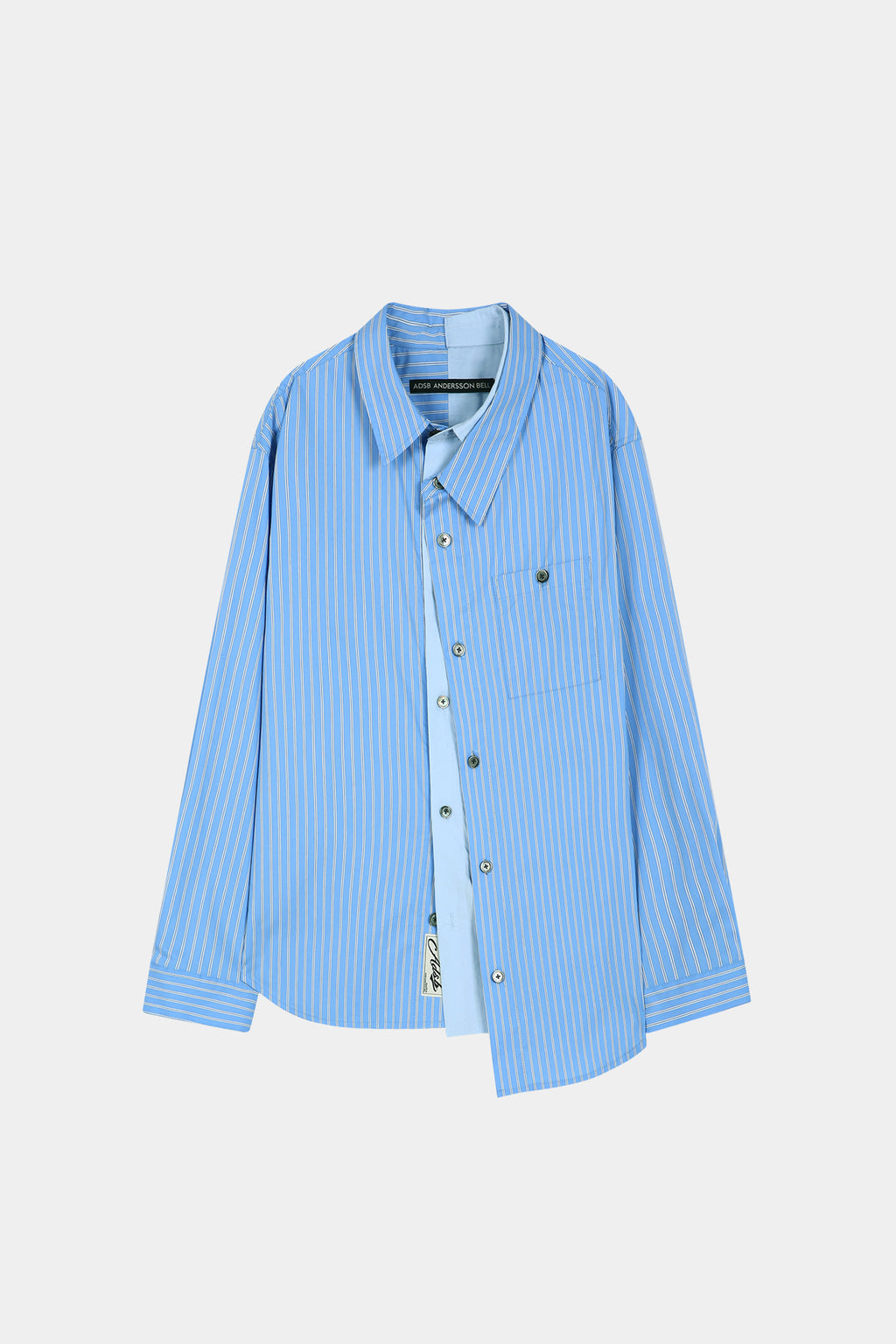 Andersson Bell - Asymmetric Layered Shirt (Blue/Blue Stripe) product image 8 | TRAB K-Fashion Australia