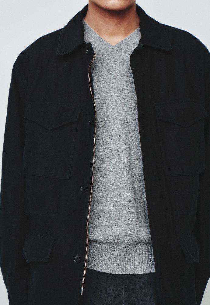 Art if acts - Back satin Garment Field Jacket (Vintage Black) product image 5 | TRAB K-Fashion Australia