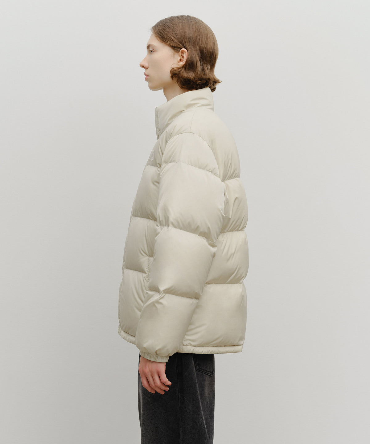 Marithe & Francois Girbaud - Classic Logo Down Jacket (Light Beige) product image 2 | TRAB K-Fashion Australia