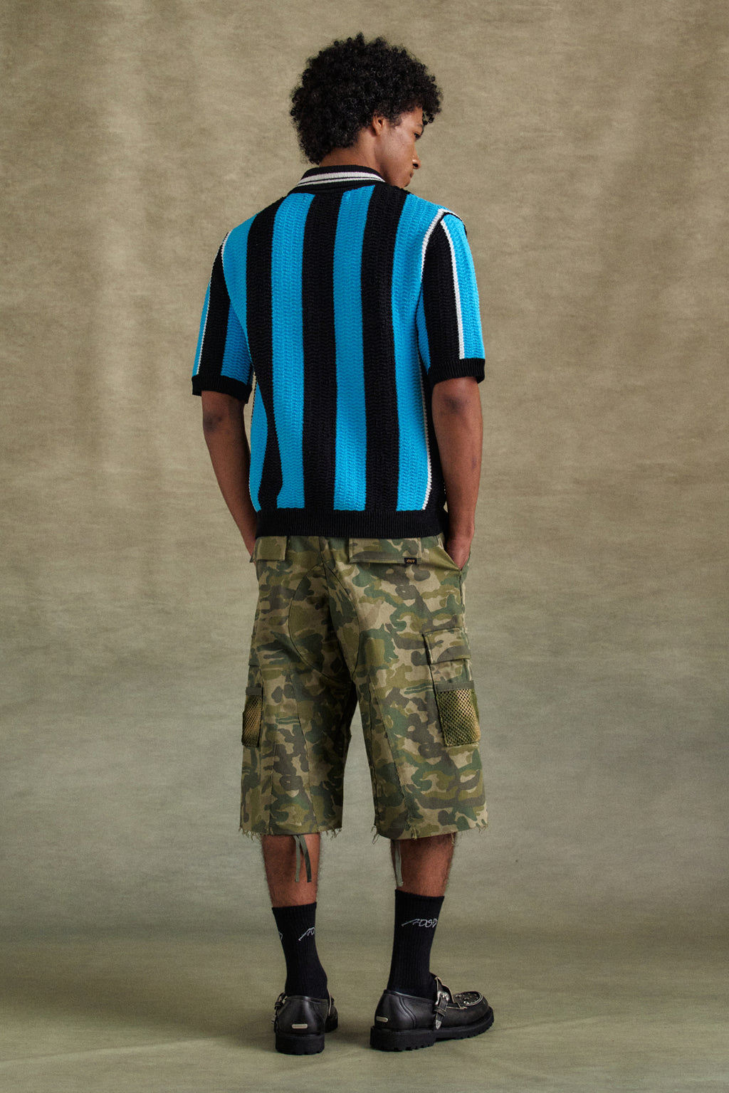 Andersson Bell - Stripe Soccer Polo Sweater (Black/Blue) product image 3 | TRAB K-Fashion Australia
