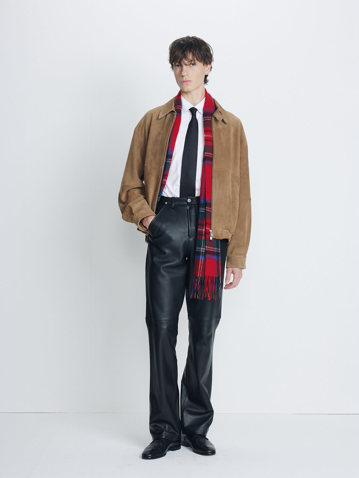 Tonywack - Goat Suede Relaxed Bomber Jacket (Beige) product image 1 | TRAB K-Fashion Australia