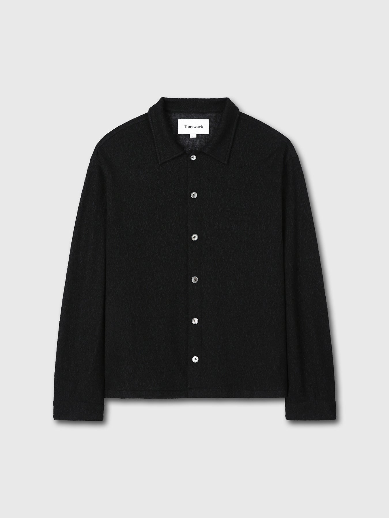 Tonywack - Textured Wool Sheer Button Blouson Japanese Fabric (Black) product image 7 | TRAB K-Fashion Australia