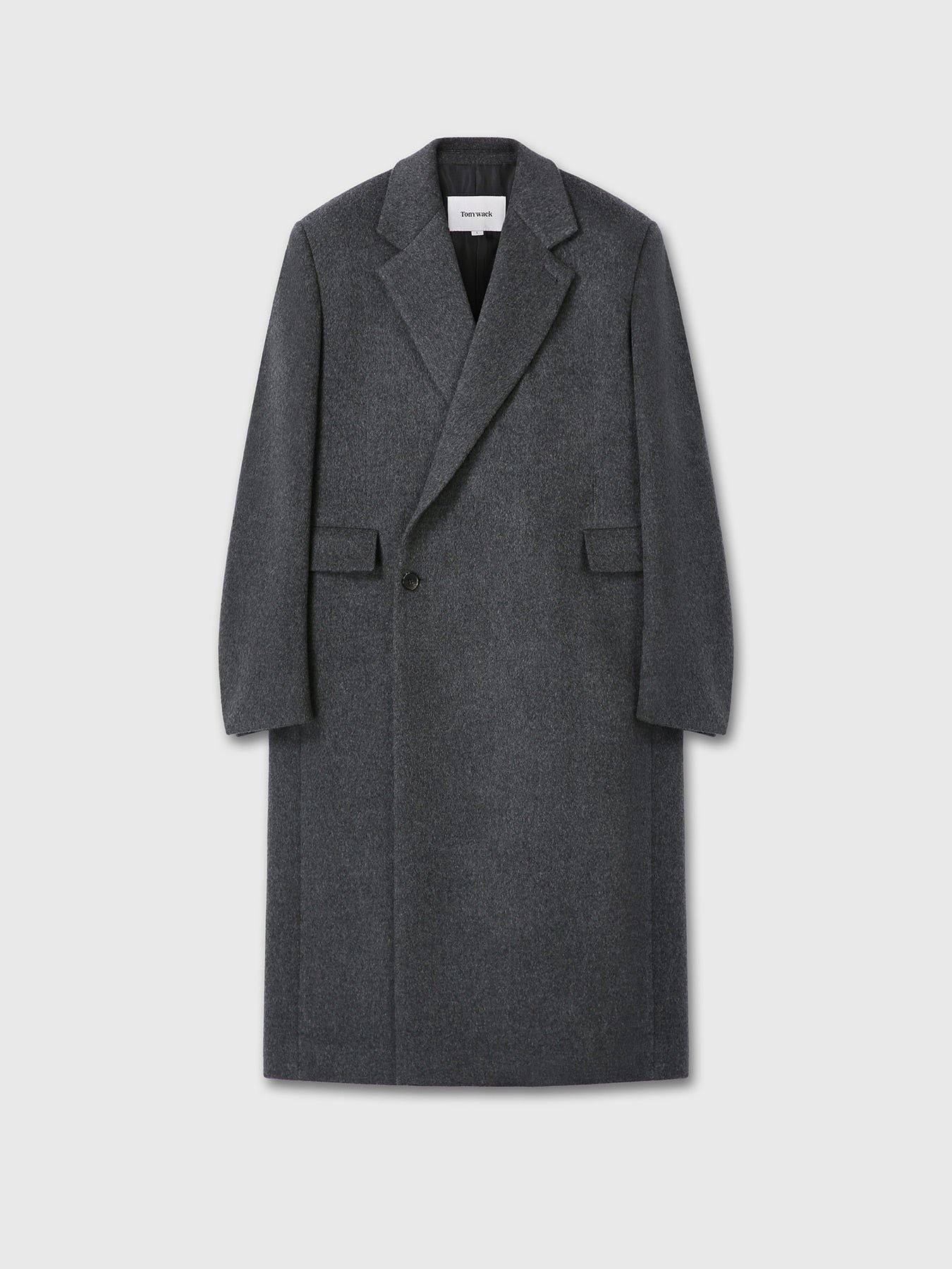 Tonywack - Wool And Cashmere Tailored Wrap Coat (Dark Grey) product image 12 | TRAB K-Fashion Australia