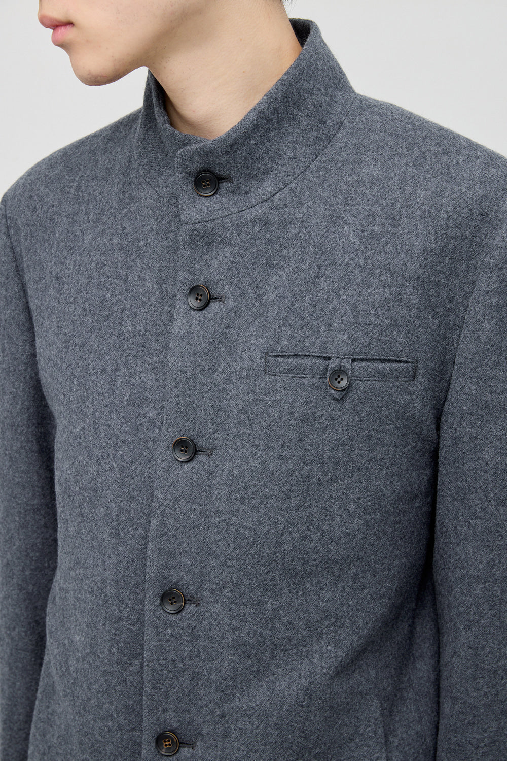 Hatchingroom - Stand Collar Coat (Charcoal) product image 9 | TRAB K-Fashion Australia